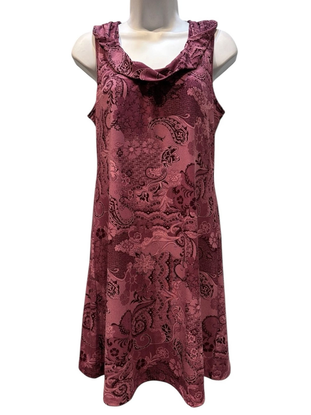 Ann Taylor Purple Patterned Dress Medium
